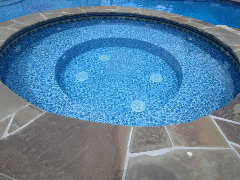 A picture of a small circular jacuzzi